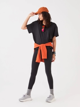 لگ زنانه چاپ براق کمر عريض مناسب پياده روي LCW  مشکي