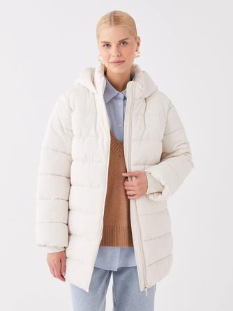  کاپشن زنانه بادي  سايز مستقيم   lcw عاجي